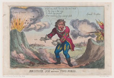Brat Joe Between Two Firis [sic], 25 września 1808 r., 25 września 1808 r. autorstwa Thomas Rowlandson