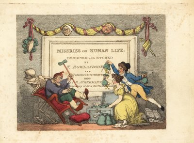 Kaligraficzna strona tytułowa z winietą Szkieletu Śmierci a autorstwa Thomas Rowlandson