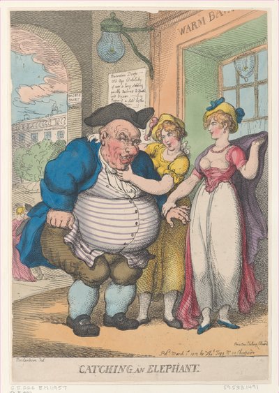 Łapanie słonia, 1 marca 1812 r., 1 marca 1812 r. autorstwa Thomas Rowlandson