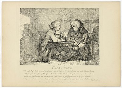 Pogawędka, z podróży Boswella po Hebrydach autorstwa Thomas Rowlandson
