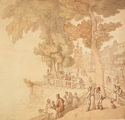 Cheyne Walk, Londyn, koniec XVIII – początek XIX wieku autorstwa Thomas Rowlandson