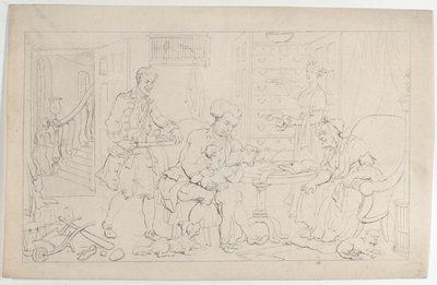 Dzieciństwo: pierwszy nauczyciel, z The Dance of Life, 1 września 1817, 1 września 1817. autorstwa Thomas Rowlandson