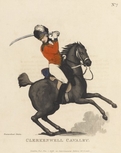 Kawaleria Clerkenwell, c.1799 (kolorowa akwatinta) autorstwa Thomas Rowlandson