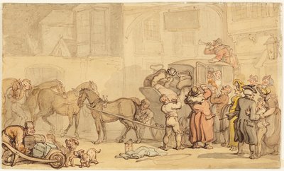 Coach zmienia konie autorstwa Thomas Rowlandson