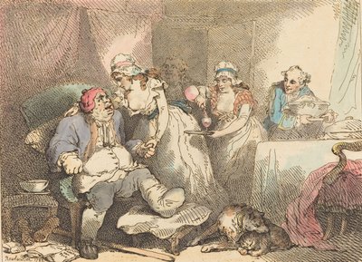 Pocieszenie w dnie moczanowej, 1785. autorstwa Thomas Rowlandson