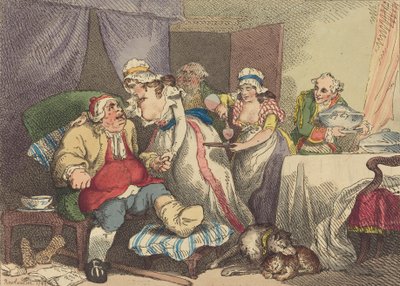 Pocieszenie w dnie moczanowej, 1785. autorstwa Thomas Rowlandson