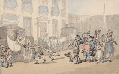 Wygody kąpieli: przyjeżdżają autokary autorstwa Thomas Rowlandson