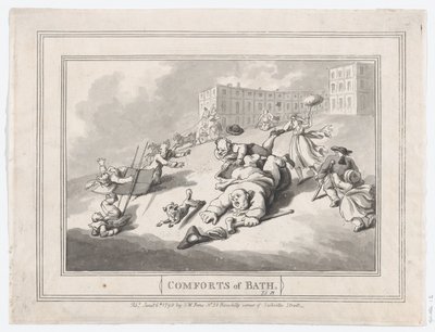 Comforts of Bath, płyta 12, 6 stycznia 1798., 6 stycznia 1798. autorstwa Thomas Rowlandson