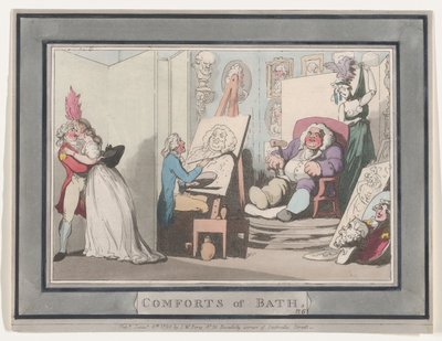 Comforts of Bath, płyta 6, 6 stycznia 1798 r., 6 stycznia 1798 r. autorstwa Thomas Rowlandson