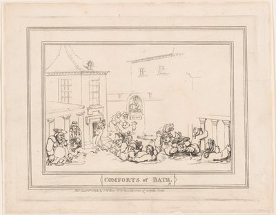Comforts of Bath, płyta 7, 6 stycznia 1798., 6 stycznia 1798. autorstwa Thomas Rowlandson