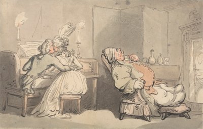 Wygody kąpieli: mistrz muzyki autorstwa Thomas Rowlandson