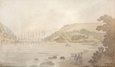 Kornwalia, East i West Looe (akwarela) autorstwa Thomas Rowlandson