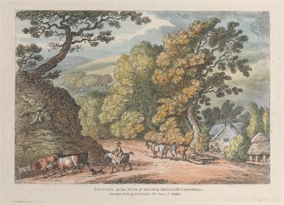 Chata u stóp Router Mountain Cornwall, z Views in Cornwall, kwiecień..., 12 kwietnia 1812 r. autorstwa Thomas Rowlandson