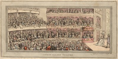 Teatr Covent Garden, wyd. Henry Brookes, 1786 (akwaforta ręcznie kolorowana) autorstwa Thomas Rowlandson