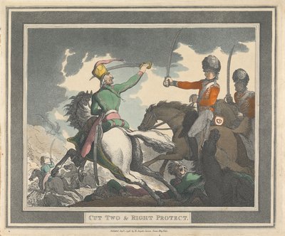Cięcie nr 2 i ochrona prawej strony autorstwa Thomas Rowlandson