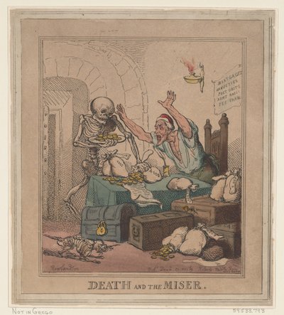 Śmierć i skąpiec autorstwa Thomas Rowlandson