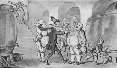 Doktor Syntax uwolniony z piwnicy, 1817 r autorstwa Thomas Rowlandson