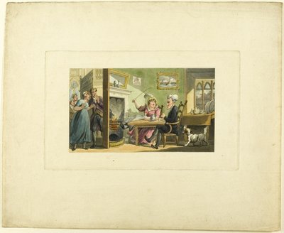 Doctor Syntax wrócił z trasy, z trasy Doctor Syntax autorstwa Thomas Rowlandson