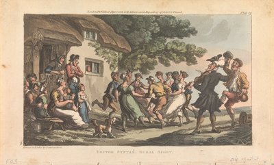 Doktor Syntax, Sporty wiejskie, z książki „Podróż doktora Syntaxa w poszukiwaniu malowniczych widoków” autorstwa Thomas Rowlandson