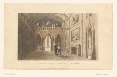 Doktor Syntax odwiedza Eaton Hall w Cheshire autorstwa Thomas Rowlandson