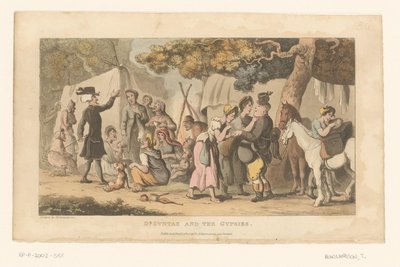 Doktor Syntax w obozie romskim autorstwa Thomas Rowlandson