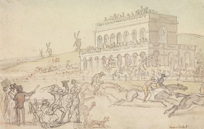 Doktor Syntax przegrywa swoje pieniądze na torze wyścigowym w Yorku autorstwa Thomas Rowlandson