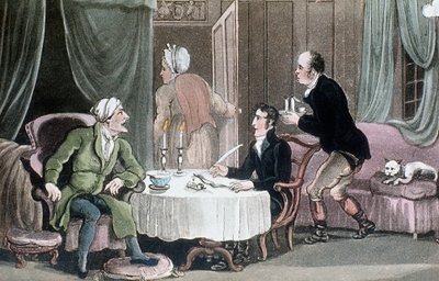 Doktor Syntax sporządza testament, ok. 1816 r. autorstwa Thomas Rowlandson