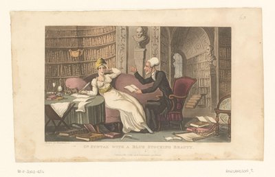 Doktor Syntax z kobietą w bibliotece autorstwa Thomas Rowlandson