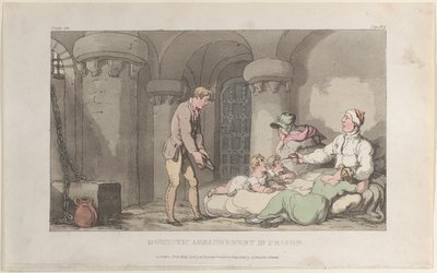 Uzgodnienia domowe w więzieniu, z The Vicar of Wakefield, 1 maja 1817, 1 maja 1817. autorstwa Thomas Rowlandson