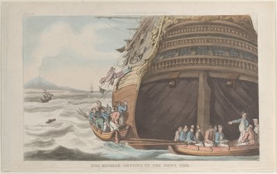 Don Michele Wstając z boku statku, z Neapolu i Campagna Felice: w..., 1 czerwca 1815. autorstwa Thomas Rowlandson