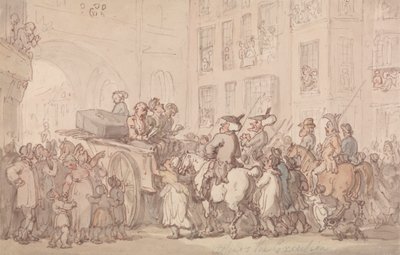 Dr Syntax uczestniczy w egzekucji autorstwa Thomas Rowlandson