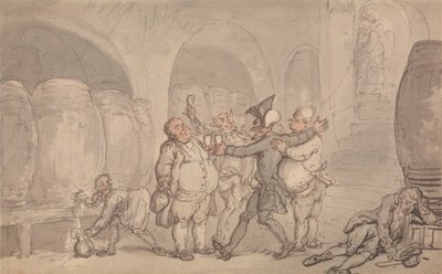 Dr Syntax uwolniony z piwnicy autorstwa Thomas Rowlandson