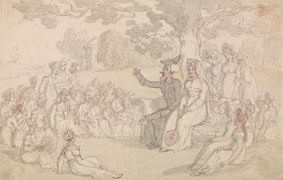 Dr Syntax odwiedza szkołę z internatem dla młodych dam autorstwa Thomas Rowlandson