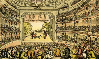 „Dr Syntax w Covent Garden Theatre” autorstwa Thomas Rowlandson