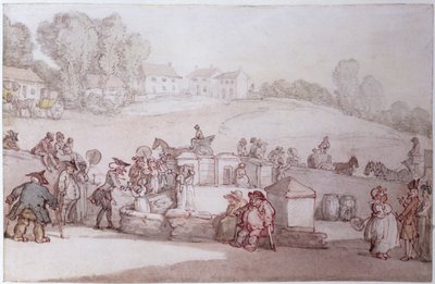Dr Syntax w Harrogate Spa (długopis, toaleta i ołówek na papierze) autorstwa Thomas Rowlandson