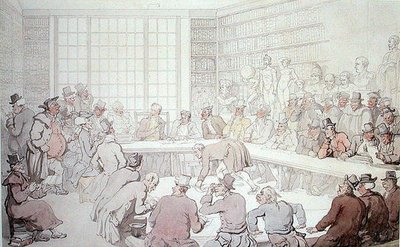 Dr Syntax na aukcji autorstwa Thomas Rowlandson