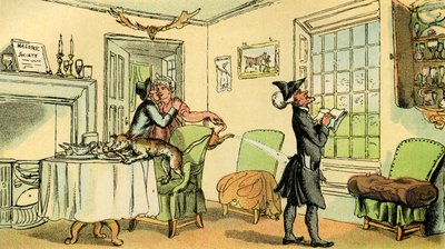 „Dr Syntax kopiuje dowcip okna” autorstwa Thomas Rowlandson