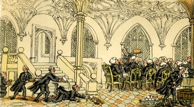 „Dr Syntax bawił się na studiach” autorstwa Thomas Rowlandson