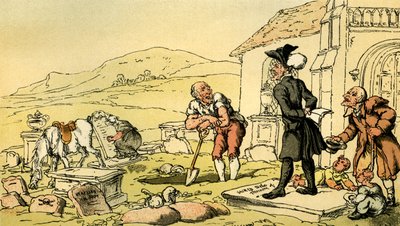 „Dr Syntax medytujący na nagrobkach” autorstwa Thomas Rowlandson