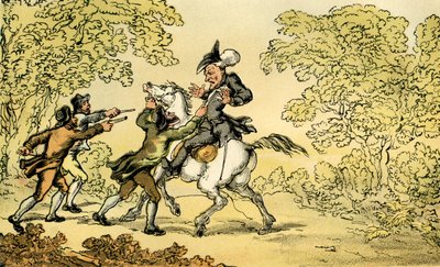 „Dr Syntax zatrzymany przez rozbójników” autorstwa Thomas Rowlandson