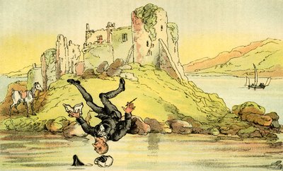 „Dr Syntax spada do wody” autorstwa Thomas Rowlandson