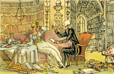„Dr Syntax z piękną niebieską pończochą” autorstwa Thomas Rowlandson