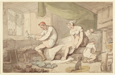 Scena przebierania się autorstwa Thomas Rowlandson