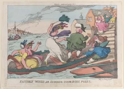 Wiatry wschodnie, czyli uciekanie pod gołymi biegunami, 10 maja 1810 r., 10 maja 1810 r. autorstwa Thomas Rowlandson