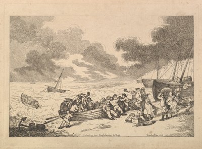 Rejs z Brighthelmstone do Diepp[e] (z: „Imitacje współczesnych rysunków”) autorstwa Thomas Rowlandson