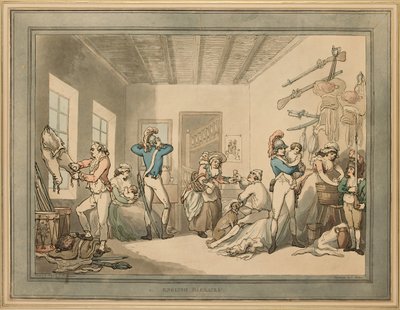 Koszary angielskie, 1788 autorstwa Thomas Rowlandson