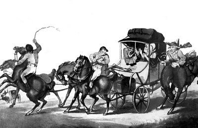 English Travelling, czyli pierwszy etap z Dover, 1785. autorstwa Thomas Rowlandson