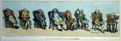 „Anglicy w listopadzie”, wyd. przez S.W. Fores autorstwa Thomas Rowlandson