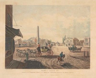 Wjazd od strony St. Georges Road lub Obelisk Turnpike (nr 2) autorstwa Thomas Rowlandson