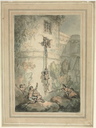 Ucieczka francuskich więźniów autorstwa Thomas Rowlandson
